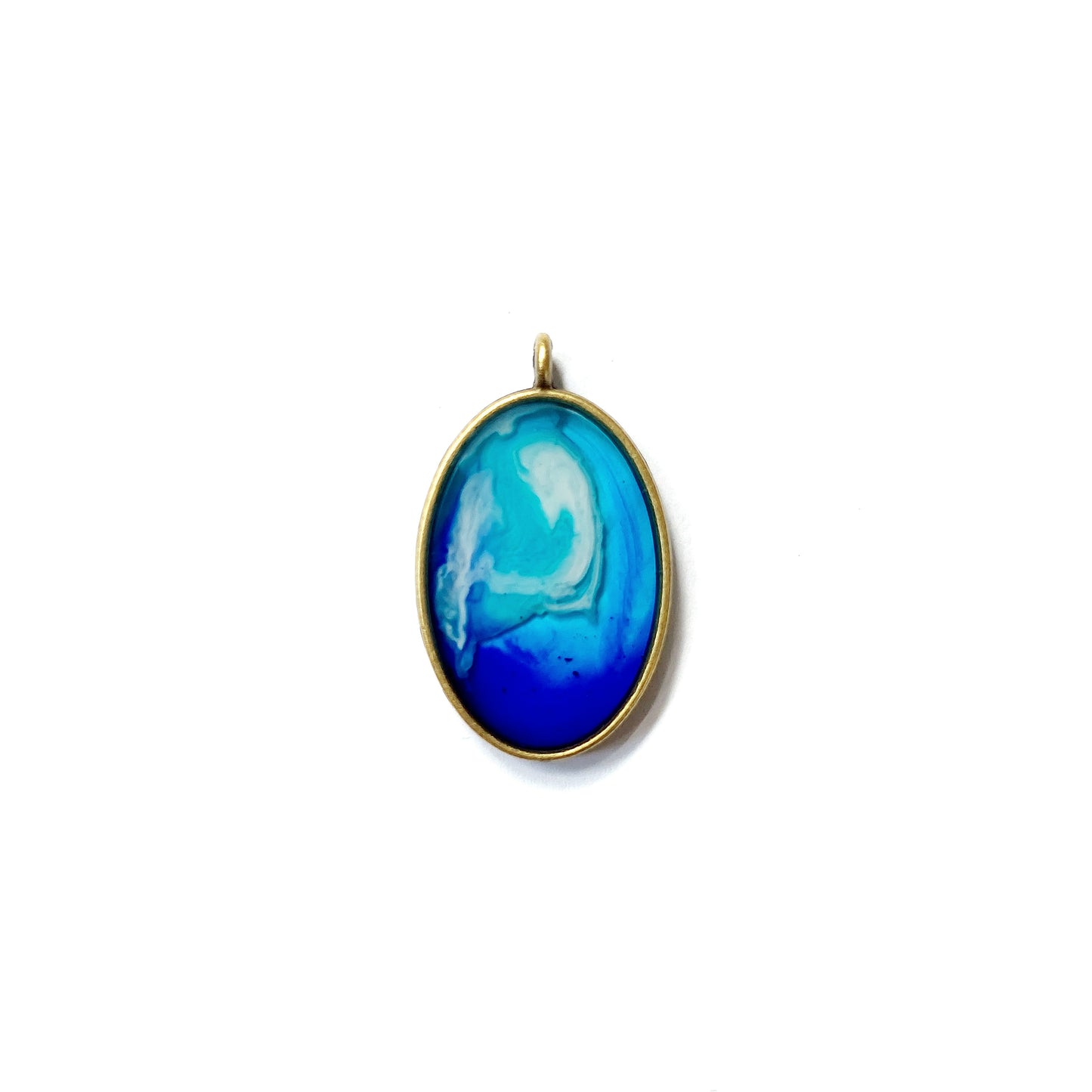 Oval Bronze Resin Pendant