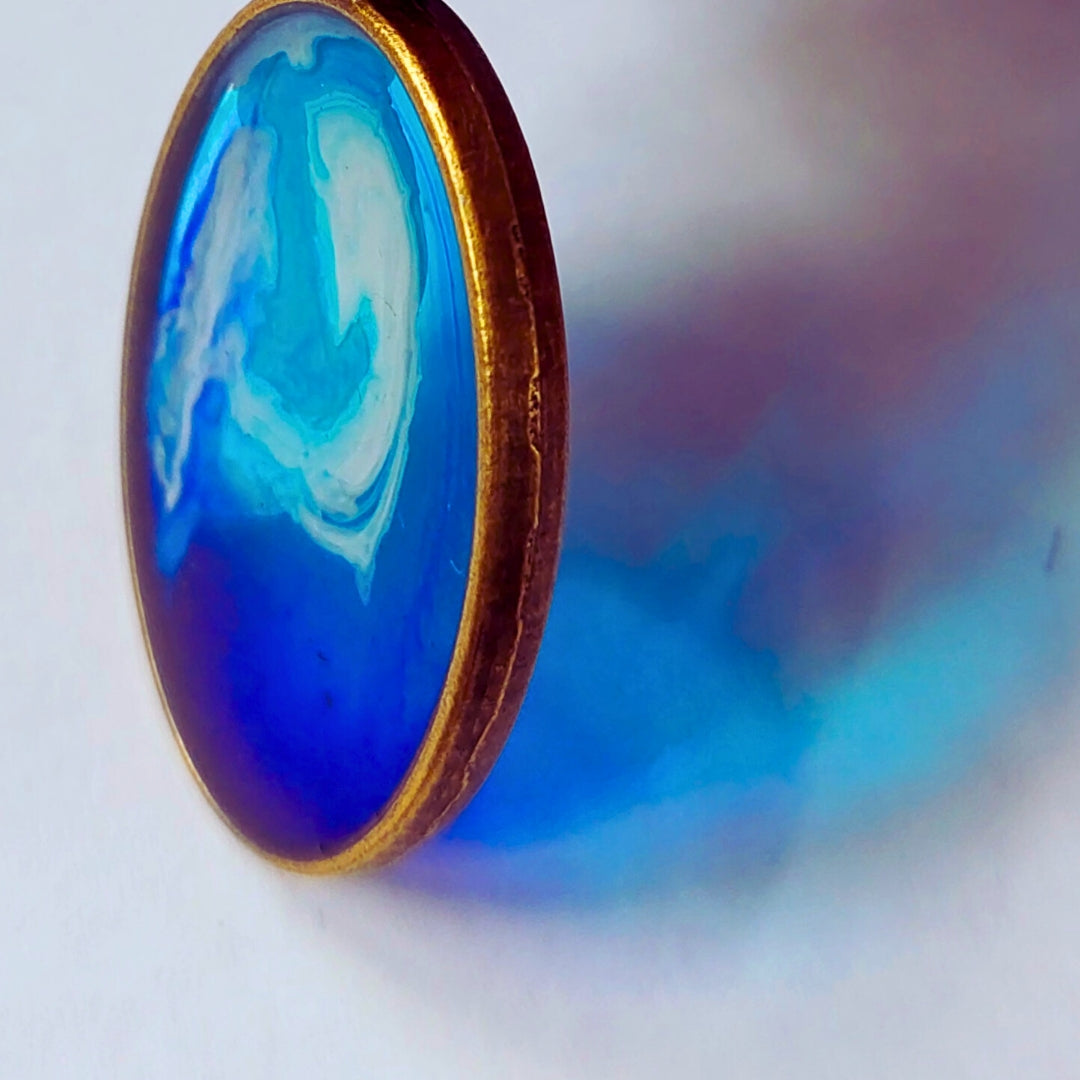 Oval Bronze Resin Pendant