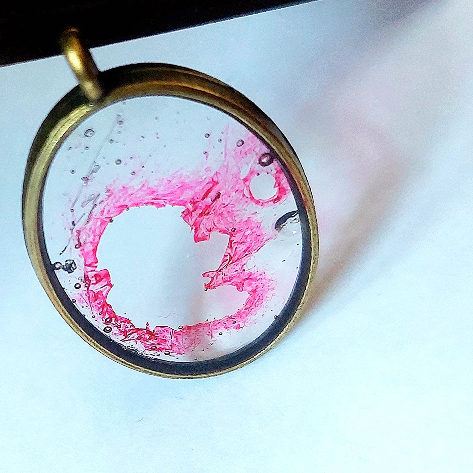 Shattered Glass Bronze Resin Pendant