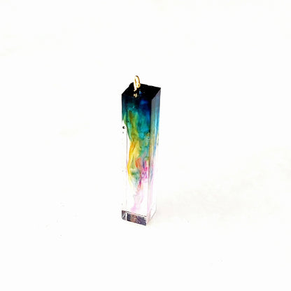 Swirly cube Resin Pendant