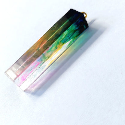 Swirly cube Resin Pendant