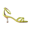 Elle - Ladies lime and gold kitten heel sandals