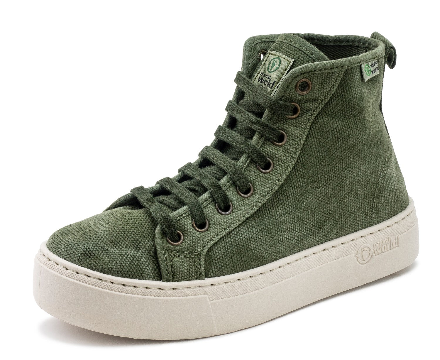Natural World Eco Hi-Top Sneaker Olive